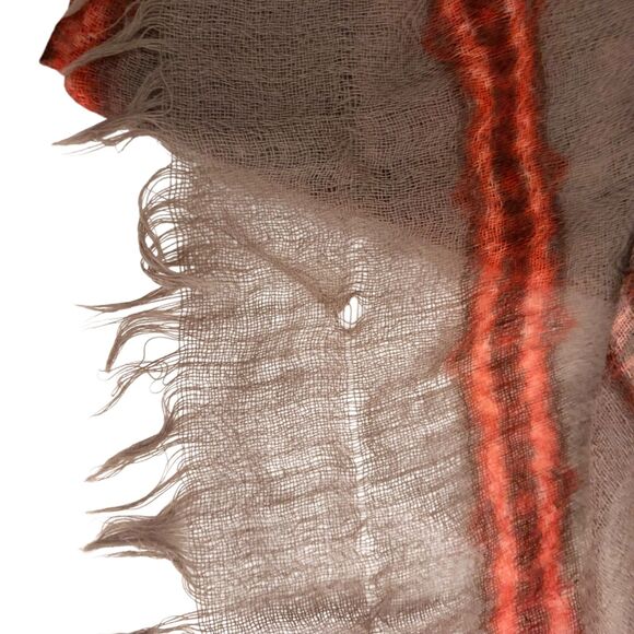 Eddie Bauer Scarf Women's One Size Fringe 100% Wool Large Blanket Striped - Picture 4 of 8